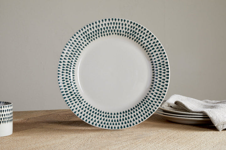 Juniper Drop Dinner Plate - Cream & Juniper
