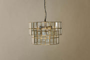 Kirindi Glass Panelled Chandelier - Clear & Antique Brass