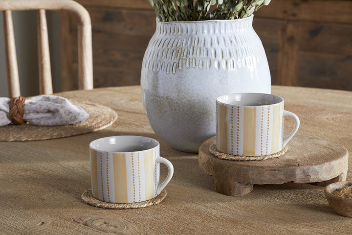 Patthar Mug - Cream & Sand - Large (Set of 2)